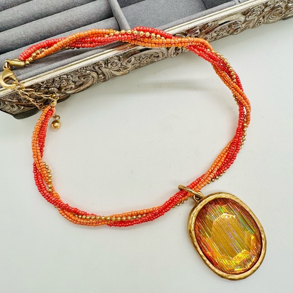 Vintage Dichroic Large pendant necklace - Picture 13 of 14